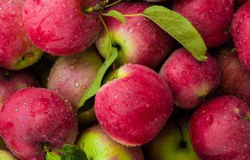 red apples with droplets